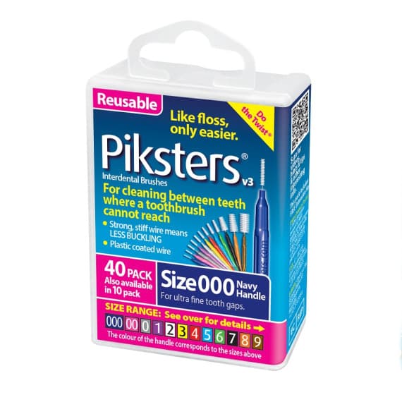 Buy Piksters Interdental Brushes Navy Size 000 40 Pack Online