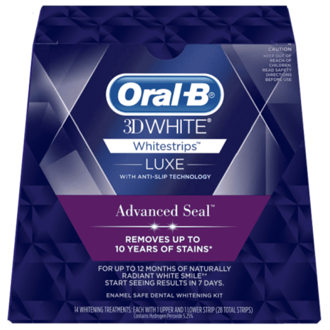 Oral-B 3D Whitestrips Luxe Advanced Seal Whitening Treatment 28 Strips ...