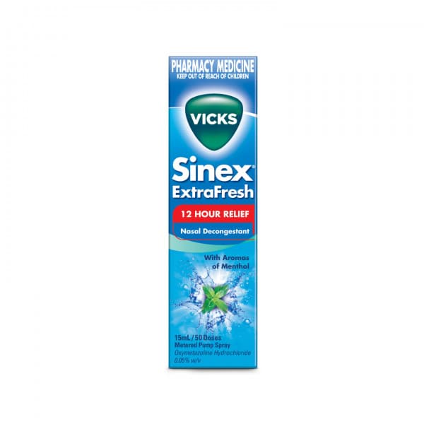 Buy Vicks Sinex Extra Fresh 12 Hour Relief Nasal Decongestant 15ml ...