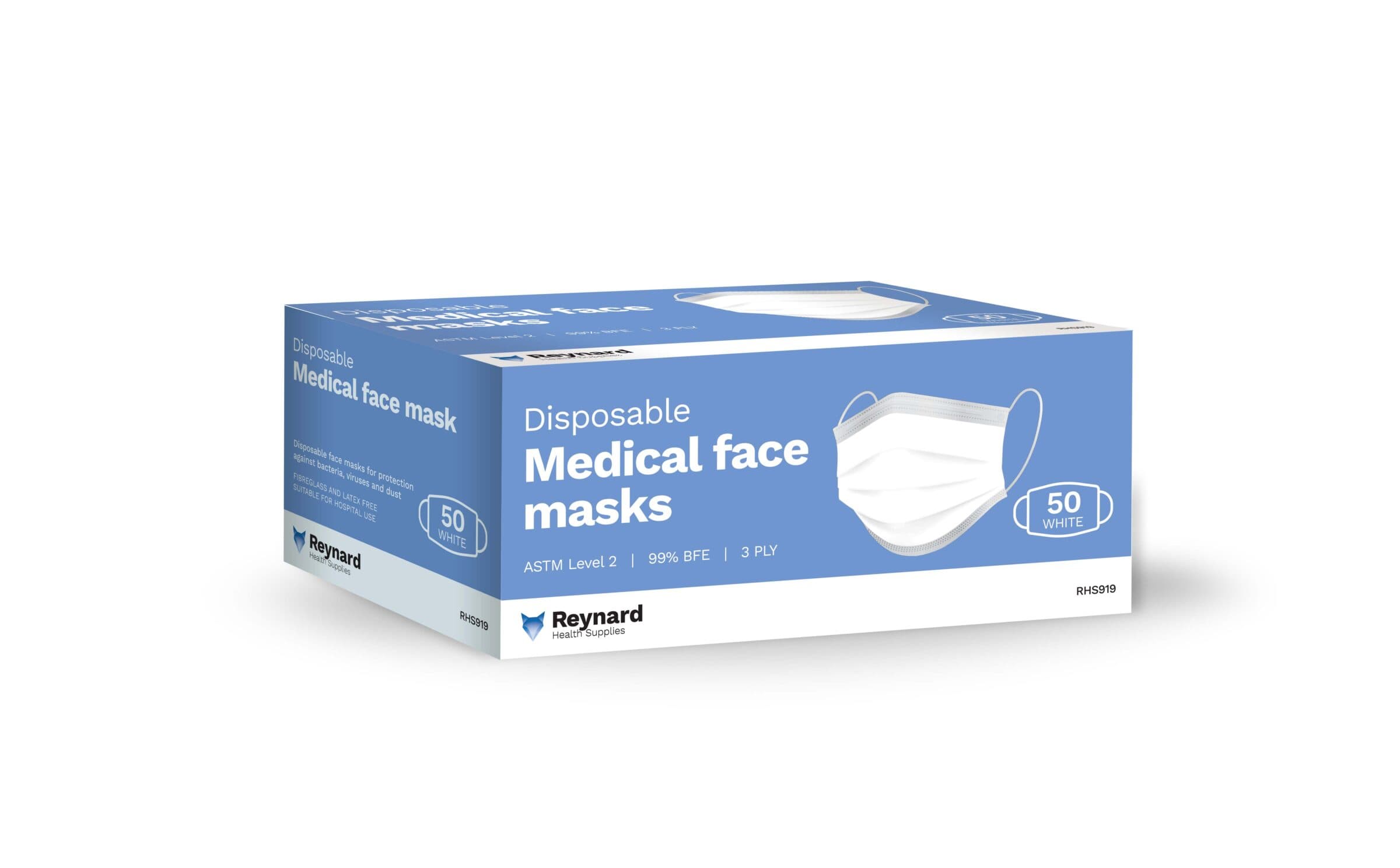 reynard face masks 3ply 50s